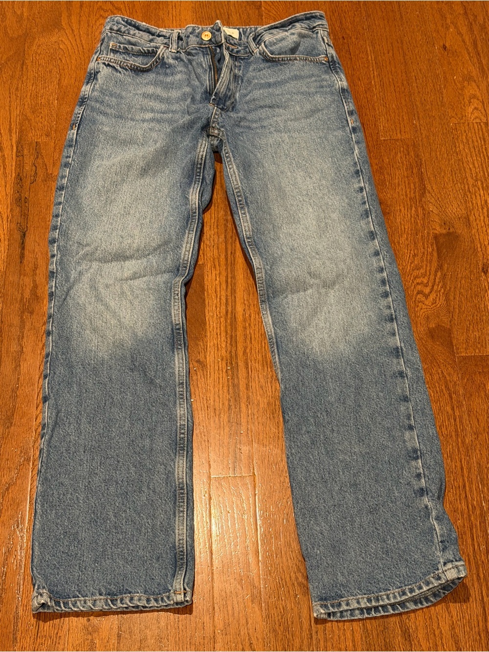 Zara Women's Light Blue Straight Leg Jeans